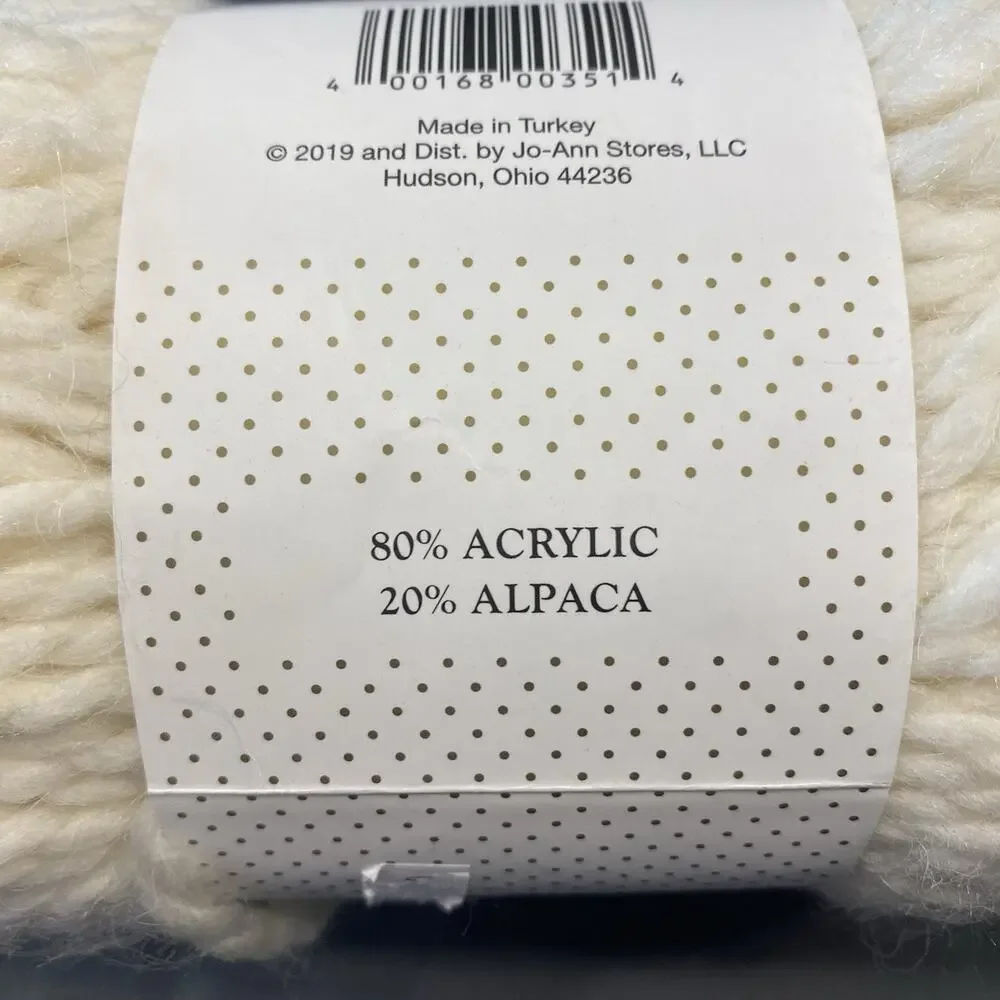 Buttercream Luxe Craft Alpaca Yarn 2 Skeins Cream 260 Yds 12 Oz Super Bulky #6